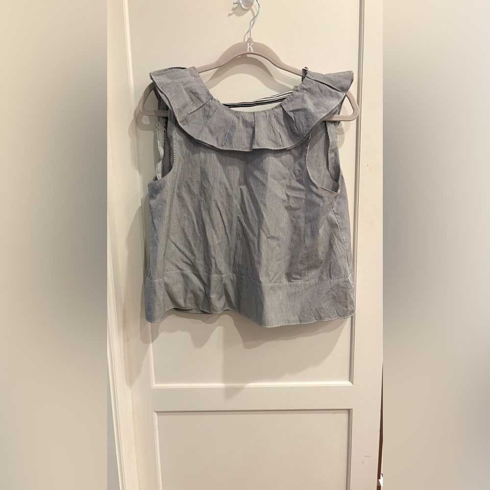Tibi Black and White Striped Top Size 4